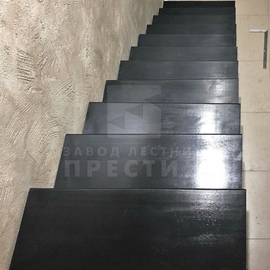 Металлическая лестница со ступенями из бука ЛС-2262 фото 2