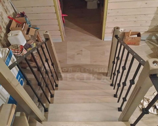 Металлическая лестница с подиумом ЛС-2331 - фото 2